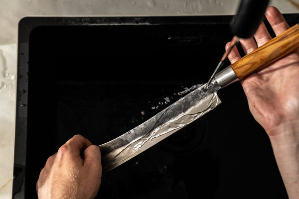 Anvil forged handmade butcher knife